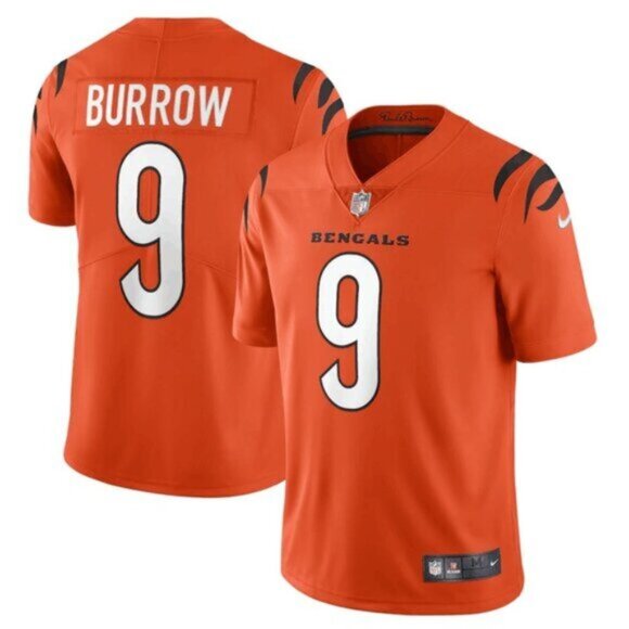 Mens Youths Womens Burrow #9 Cincinnati Bengals Orange Jersey - Picture 1 of 1